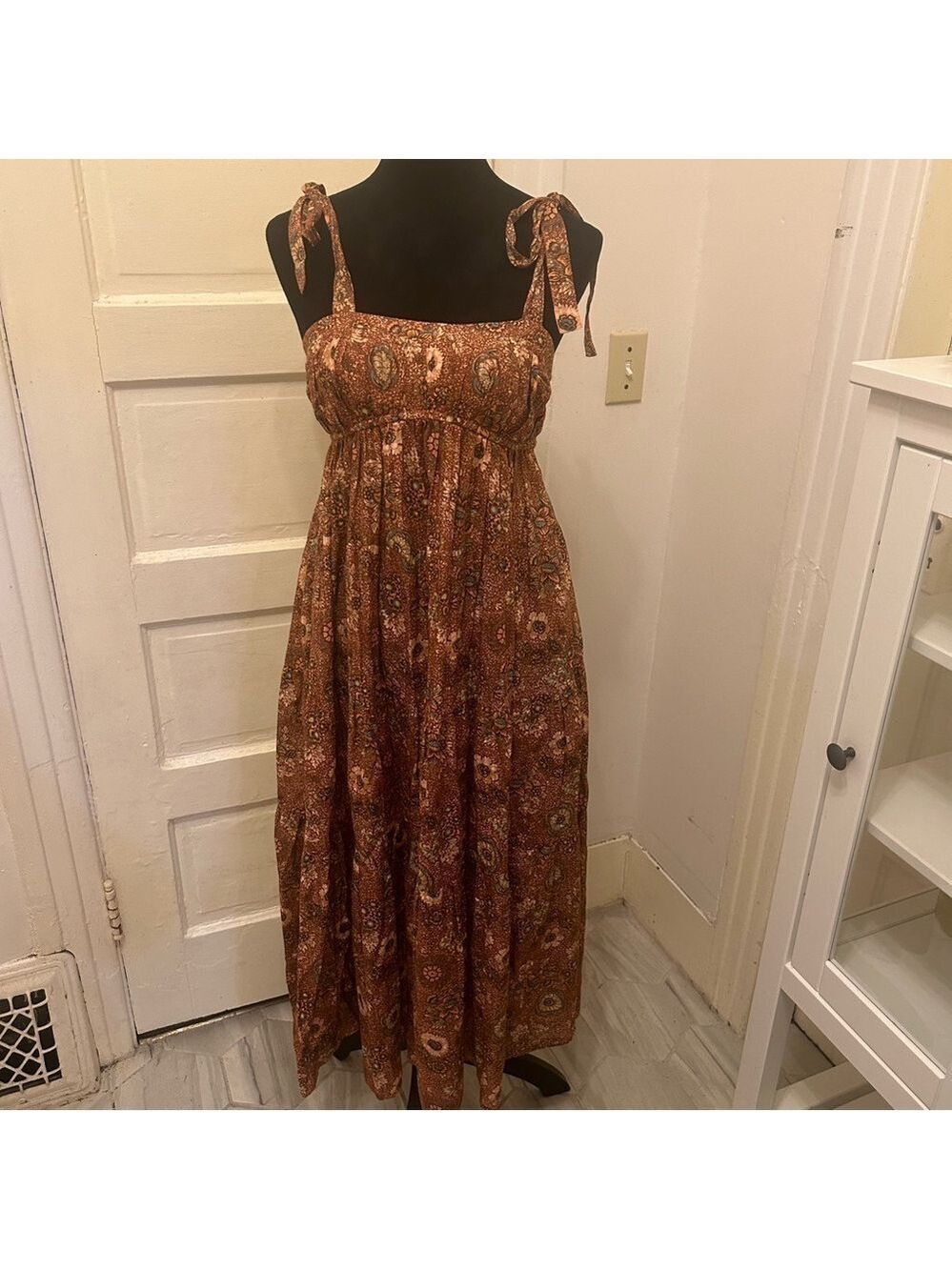 ULLA JOHNSON Women’s Maxi Sun Dress Floral Boho Cottage core Coquette size 2